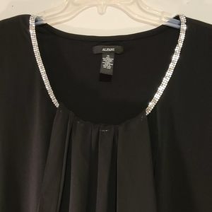 Alfani Sleeveless Blouson Top Black w/Bling XL